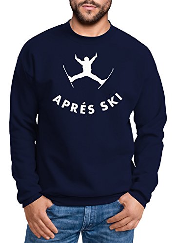 MoonWorks Sweatshirt Herren Apres Ski Sprung Bier Rundhals-Pullover Navy M von MoonWorks