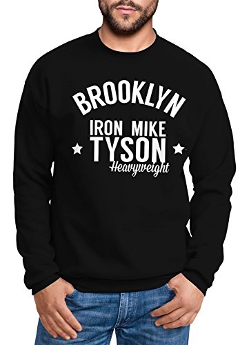 MoonWorks Sweatshirt Herren Brooklyn New York Iron Mike Tyson Boxing Gym Pullover ohne Kapuze schwarz XXL von MoonWorks