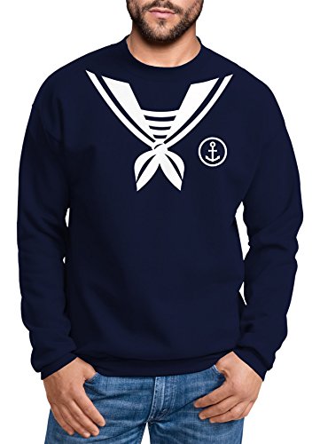 MoonWorks Sweatshirt Herren Matrose Sailor Fasching Fasching-Shirt Fun-Shirt Karneval Fastnacht Navy 4XL von MoonWorks