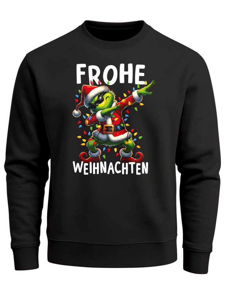 MoonWorks Sweatshirt Sweatshirt Herren Frohe Weihnachten Dabbing Grinch Weihnachtspullover von MoonWorks
