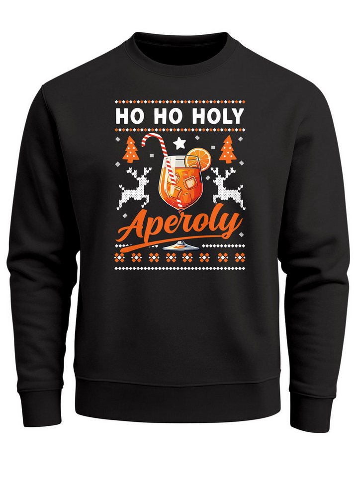 MoonWorks Sweatshirt Sweatshirt Herren Ho Ho Holy Aperoly Spruch Lustig Weihnachtspullover von MoonWorks