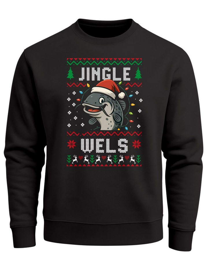 MoonWorks Sweatshirt Sweatshirt Herren Ugly XMAS Sweater Jingle Wels Wortwitz von MoonWorks