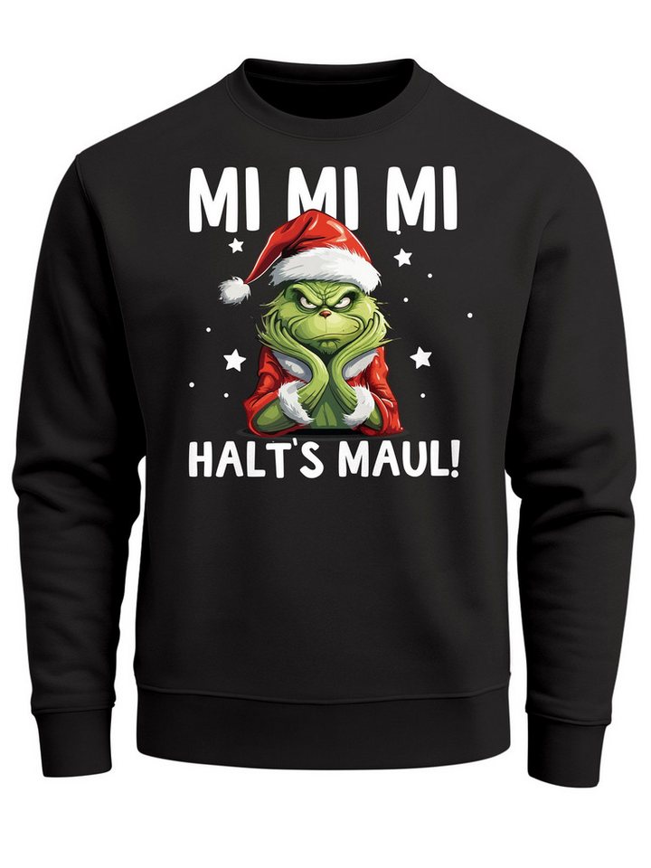 MoonWorks Sweatshirt Sweatshirt Herren Weihnachten Grinch Mimimi Halts Maul Spruch von MoonWorks