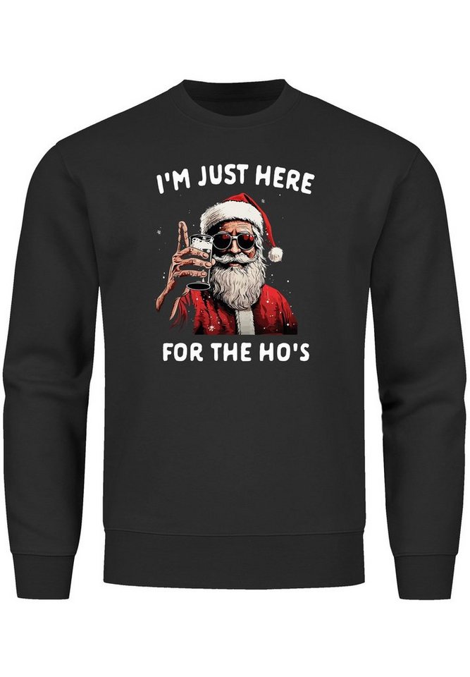 MoonWorks Sweatshirt Sweatshirt Herren Weihnachten Spruch I`m just here for the Ho's Weihna von MoonWorks