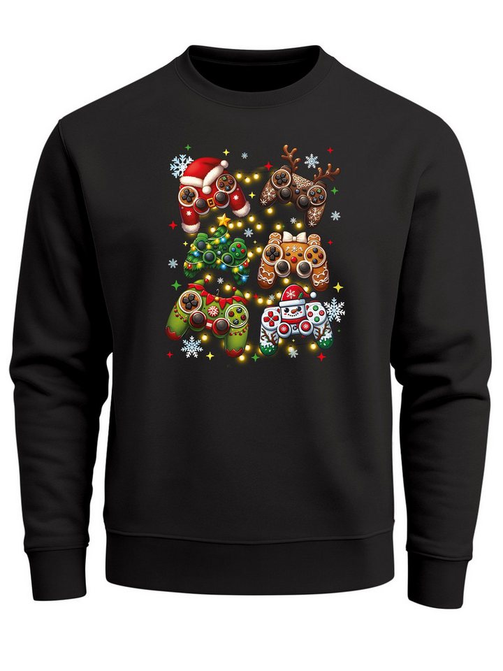 MoonWorks Sweatshirt Sweatshirt Herren Weihnachtspullover Lustig Lebkuchen Konsole Gaming von MoonWorks