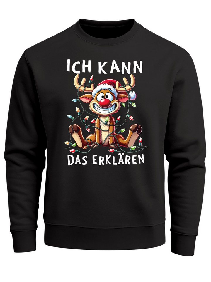MoonWorks Sweatshirt Sweatshirt Herren Weihnachtspullover Lustig Rentier Spruch XMAS von MoonWorks