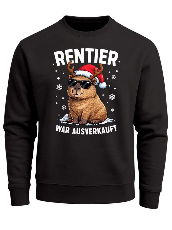 MoonWorks Sweatshirt Sweatshirt Herren Weihnachtspullover Rentier Spruch Lustig Capybara von MoonWorks