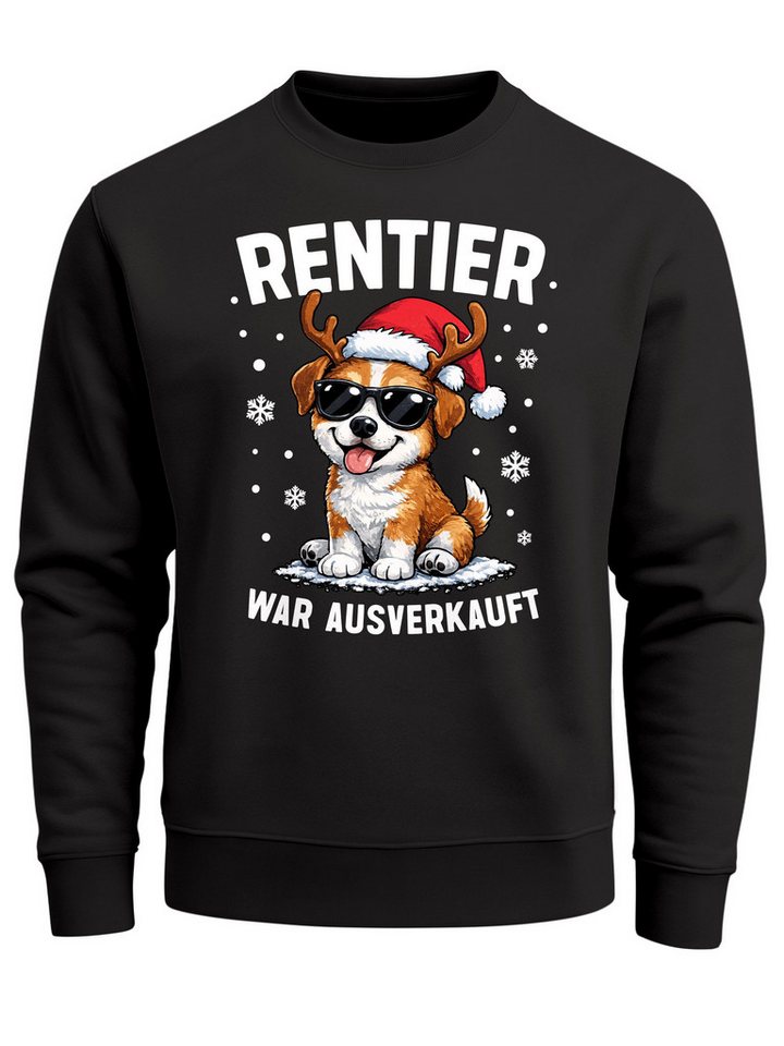MoonWorks Sweatshirt Sweatshirt Herren Weihnachtspullover Rentier Spruch Lustig Hund von MoonWorks