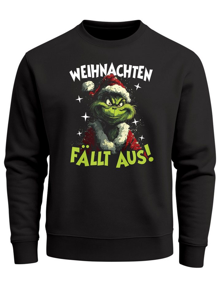 MoonWorks Sweatshirt Sweatshirt Herren Weihnachtspullover Spruch Anti Weihnachten fällt von MoonWorks