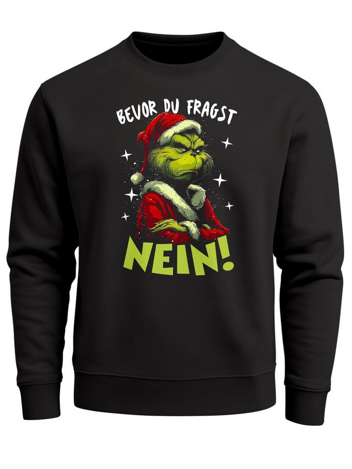 MoonWorks Sweatshirt Sweatshirt Herren Weihnachtspullover Spruch Bevor du fragst – NEIN von MoonWorks