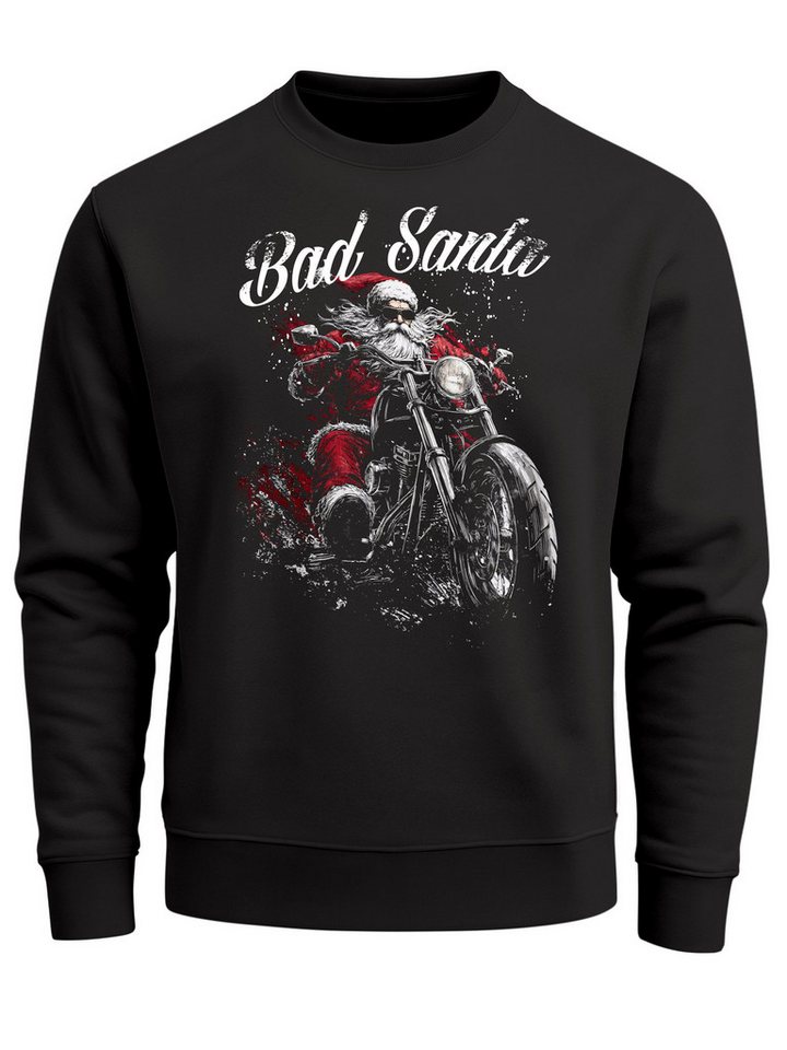 MoonWorks Sweatshirt Sweatshirt Herren Weihnachtspullover Weihnachten Bad Santa Design von MoonWorks