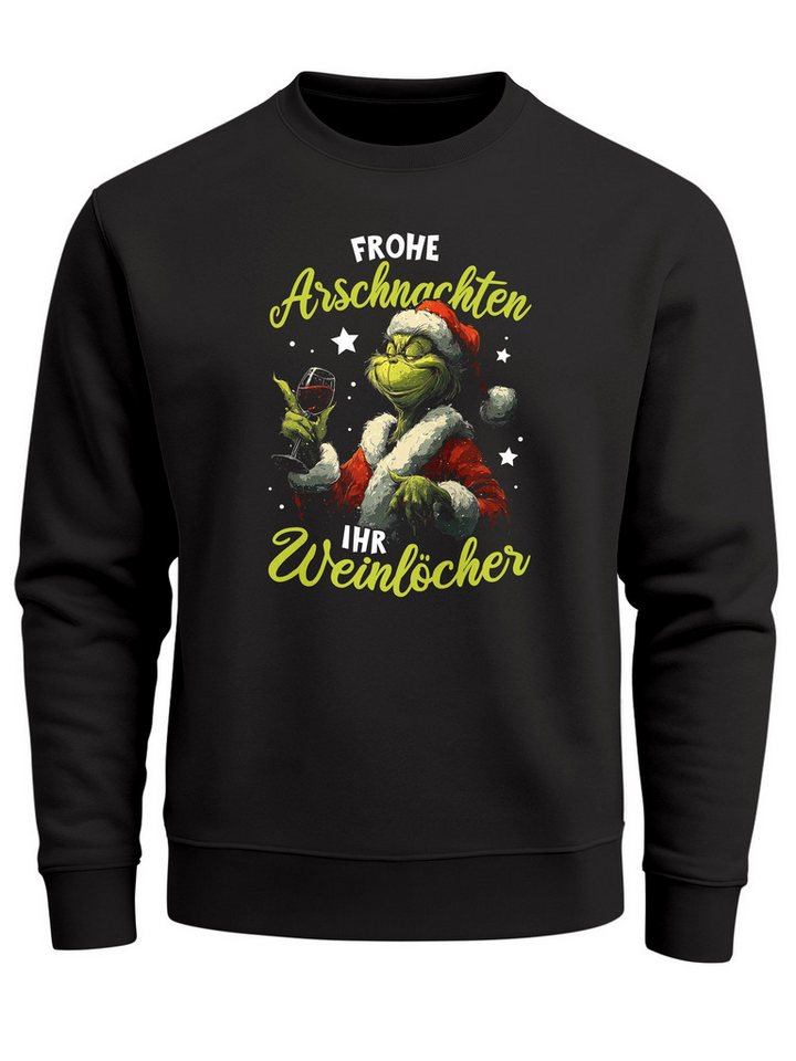 MoonWorks Sweatshirt Sweatshirt Herren Weihnachtspullover lustige Sprüche Trinken Aufdruck von MoonWorks