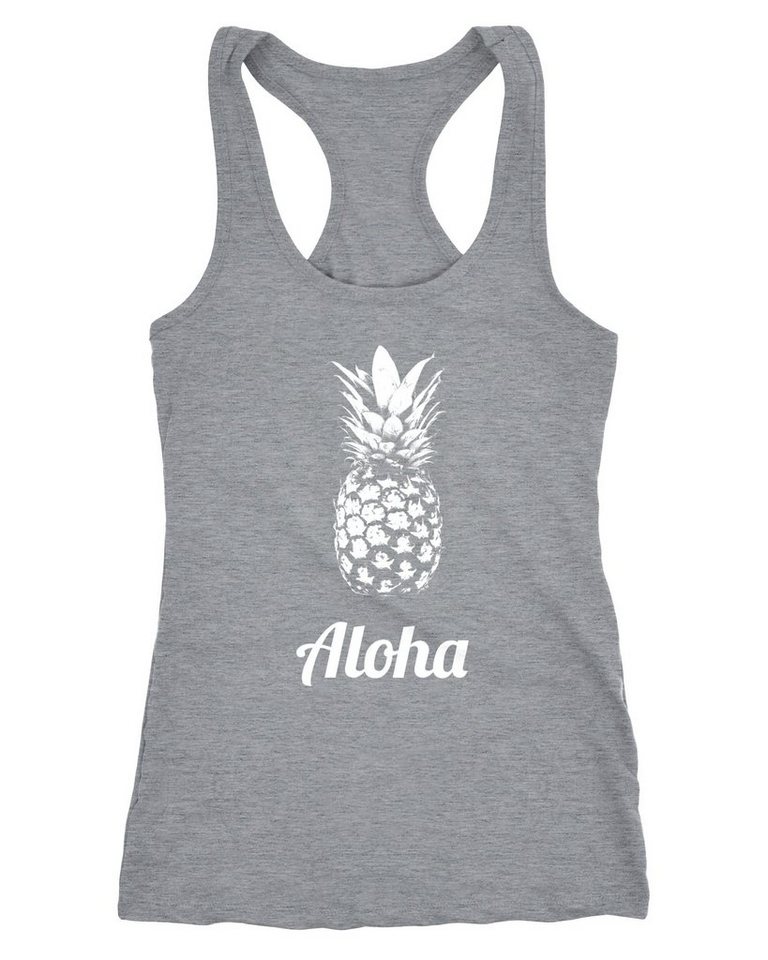 MoonWorks Tanktop Damen Tanktop Aloha Ananans Pineapple Racerback Moonworks® von MoonWorks