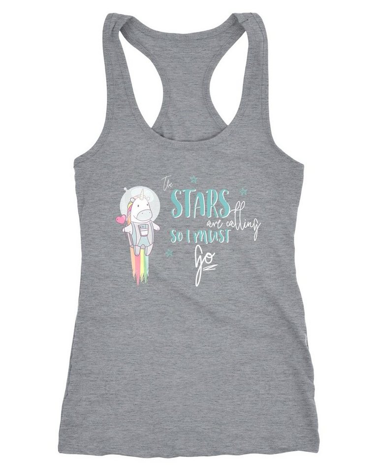 MoonWorks Tanktop Damen Tanktop Astronaut Einhorn Unicorn the stars are calling and i von MoonWorks