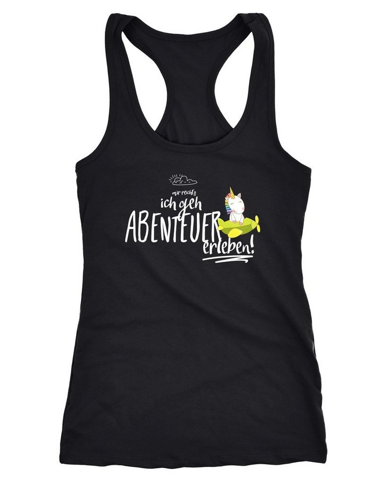 MoonWorks Tanktop Damen Tanktop Einhorn Unicorn Mir reichts ich geh Abenteuer erleben von MoonWorks