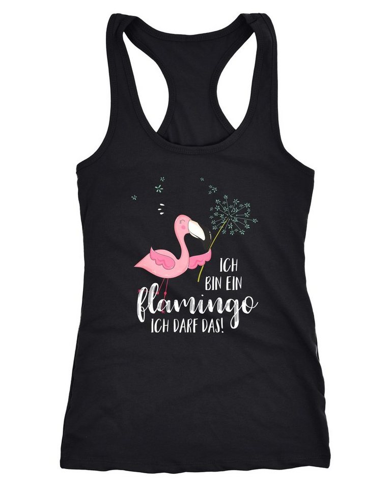 MoonWorks Tanktop Damen Tanktop Flamingo Ich bin ein Flamingo ich darf das Spruch Pusteblume Racerback Moonworks® von MoonWorks