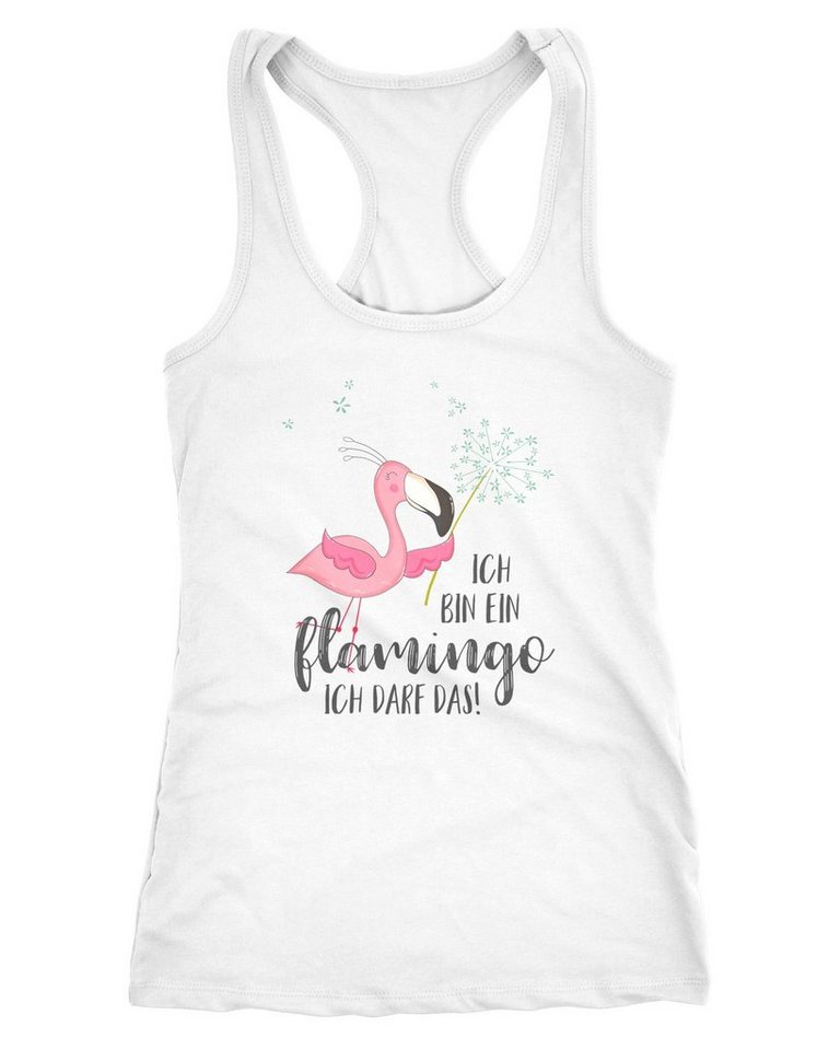 Tanktop Damen Tanktop Flamingo Ich bin ein Flamingo ich darf das Spruch Pusteblume Racerback Moonworks® von MoonWorks