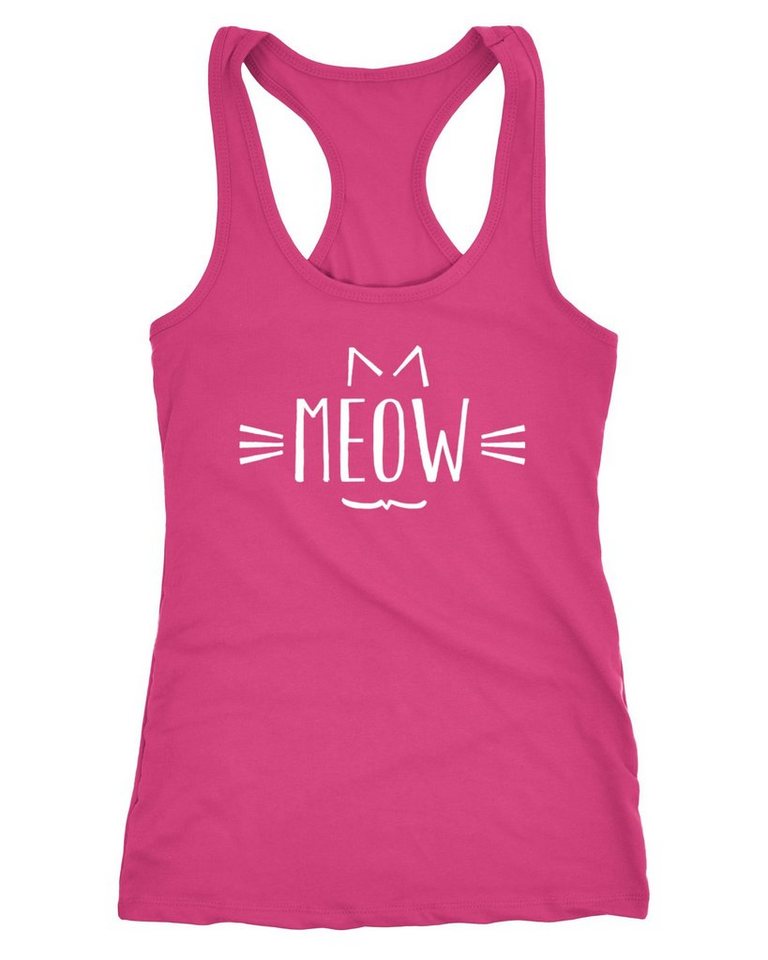 MoonWorks Tanktop Damen Tanktop Katze Meow Miau Cat Racerback Moonworks® von MoonWorks