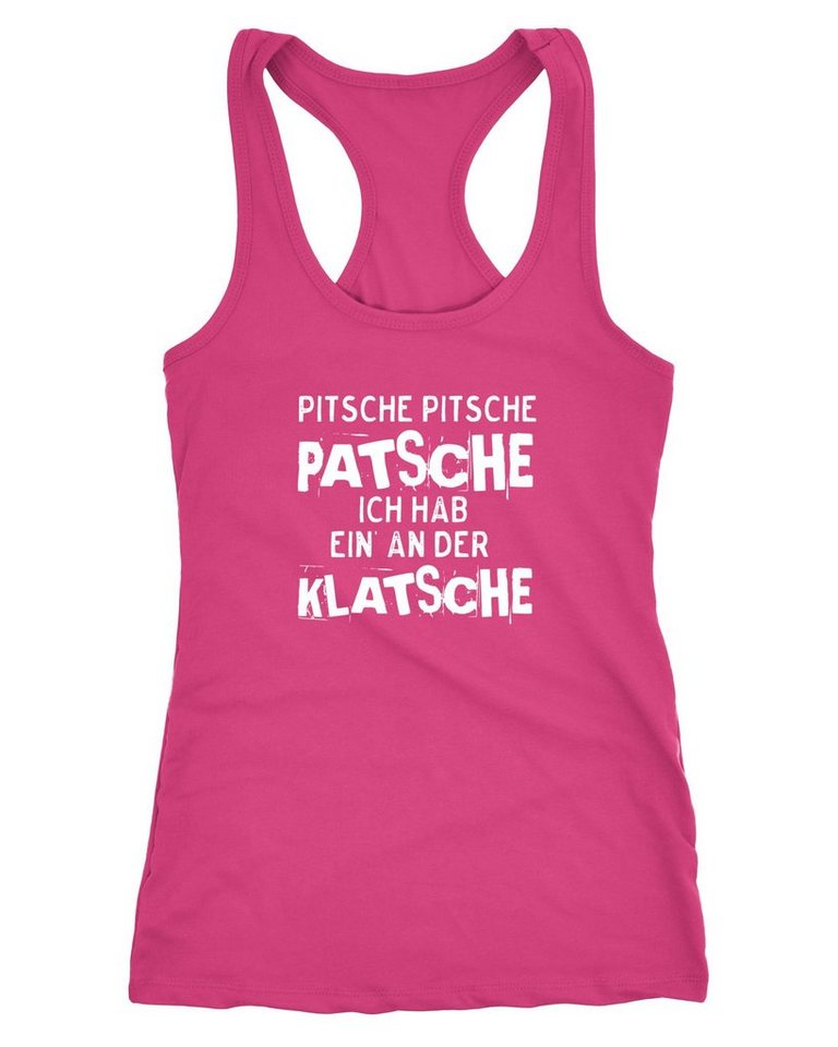 MoonWorks Tanktop Damen Tanktop Spruch Pitsche Pitsche Patsche Ich hab einen an der Klatsche Racerback Moonworks® von MoonWorks