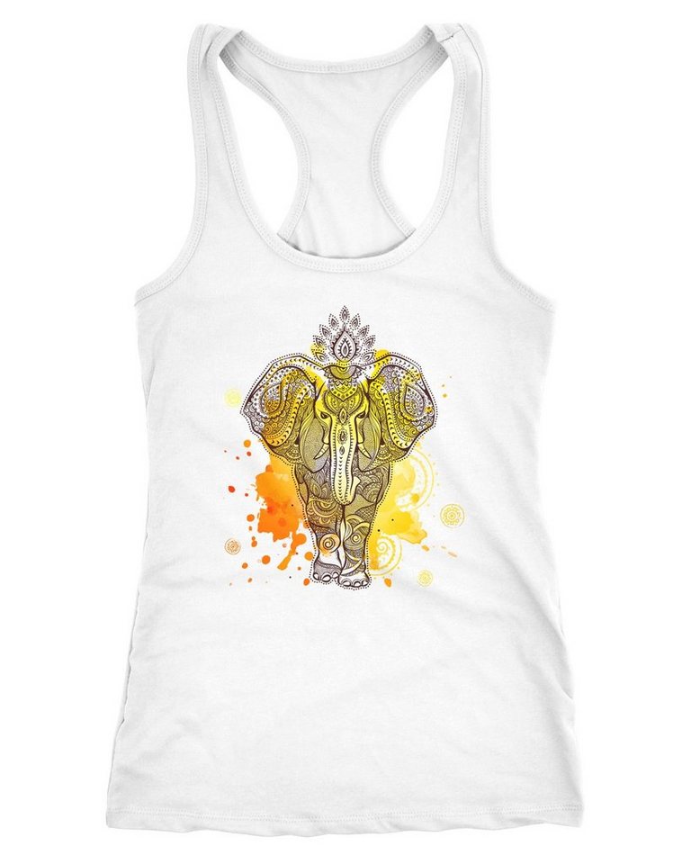 MoonWorks Tanktop Damen Tanktop Zentangle Elefant Mandala Boho Bohemian Elephant von MoonWorks