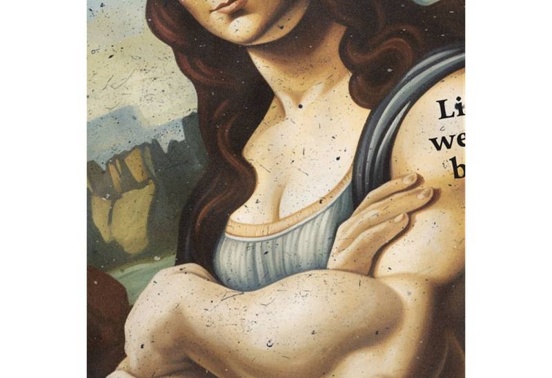 MoonWorks Tanktop Herren Tank-Top Print Aufdruck Mona Lisa Parodie Meme mit Print von MoonWorks