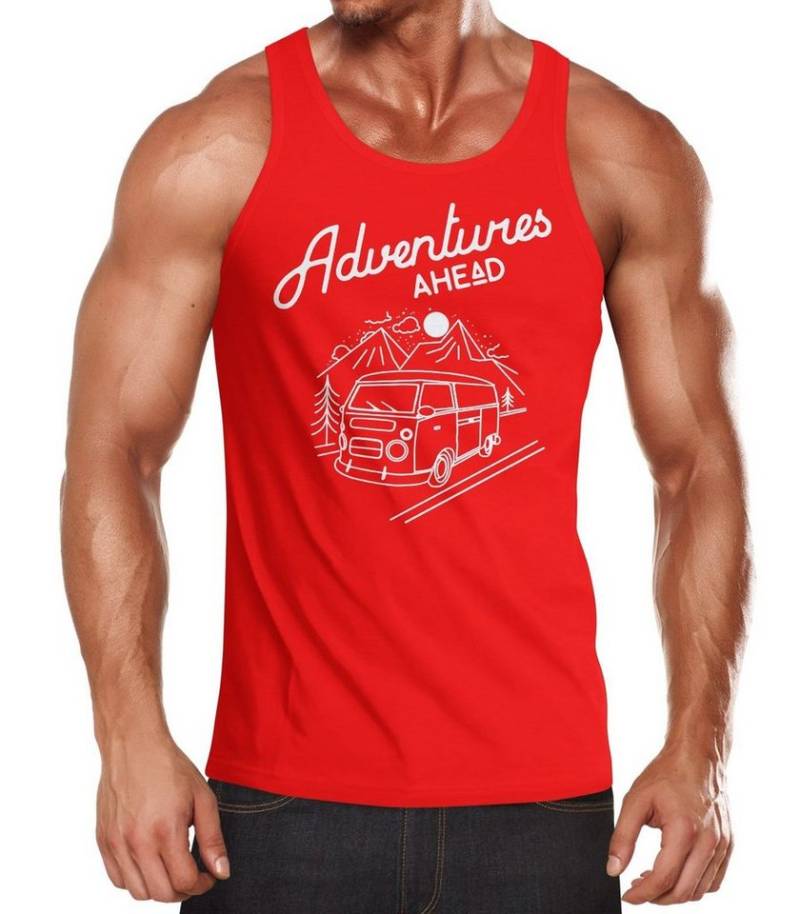 MoonWorks Tanktop Herren Tanktop Bus Retro Abenteuer Adventures Ahead Moonworks® mit Print von MoonWorks