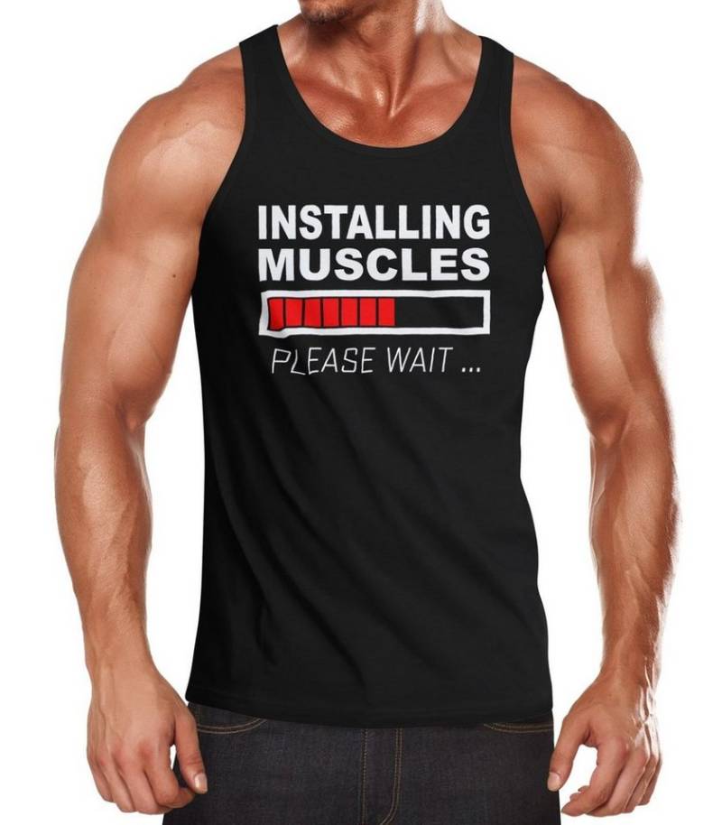 MoonWorks Tanktop Herren Tanktop Installing Muscles Please Wait Fitness Gym Bodybuilder mit Print von MoonWorks