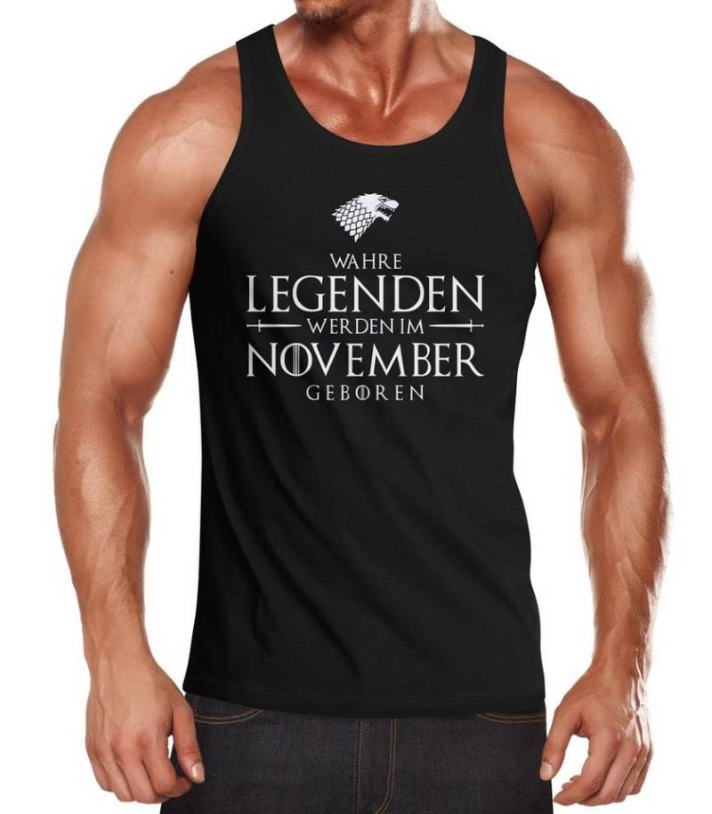 MoonWorks Tanktop Herren Tanktop Wahre Legenden werden im [object Object] geboren Fun-Shirt Moonworks® mit Print von MoonWorks