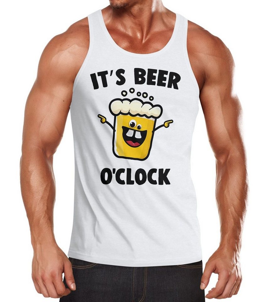 MoonWorks Tanktop It's Beer a clock - Lustiges Herren Tank-Top Shirt Bier Spruch-Motiv Moonworks® mit Print von MoonWorks