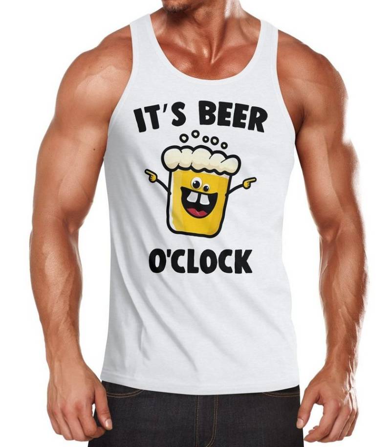 MoonWorks Tanktop It's Beer a clock - Lustiges Herren Tank-Top Shirt Bier Spruch-Motiv Moonworks® mit Print von MoonWorks