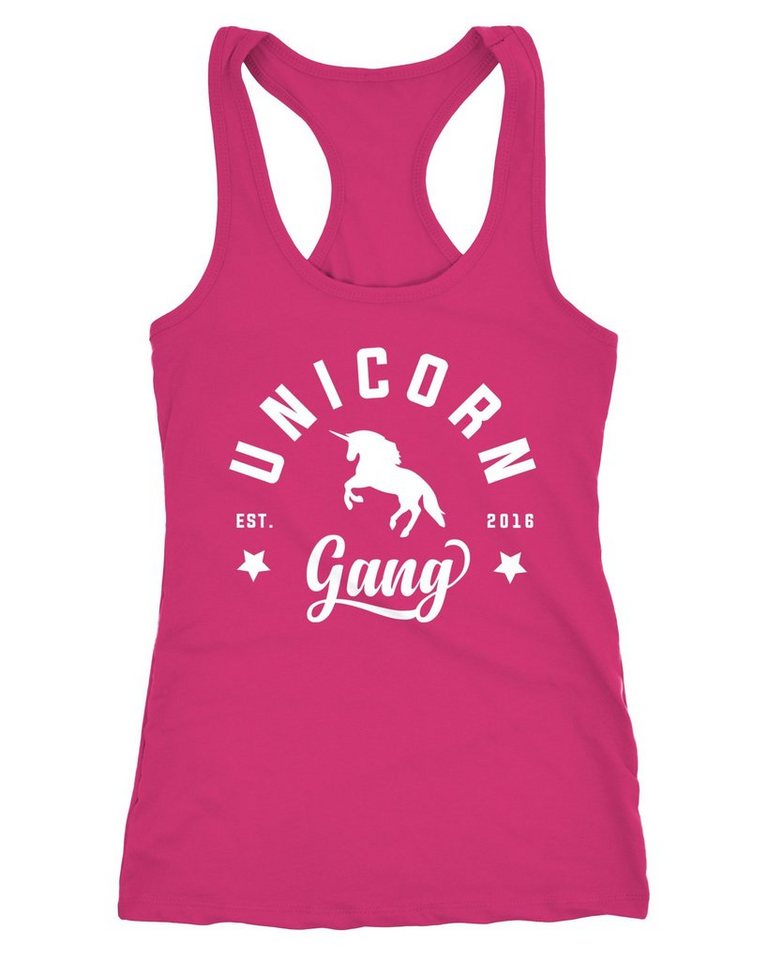 MoonWorks Tanktop Unicorn Gang Damen Tanktop Einhorn Moonworks® von MoonWorks