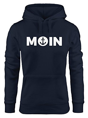 MoonWorks Trend Kapuzen-Pullover Damen Moin mit Anker Hoodie Navy XL von MoonWorks
