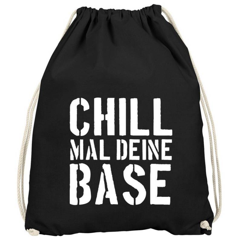 MoonWorks Turnbeutel Chill mal deine Base Turnbeutel Jugend-Spruch Motiv Moonworks® von MoonWorks