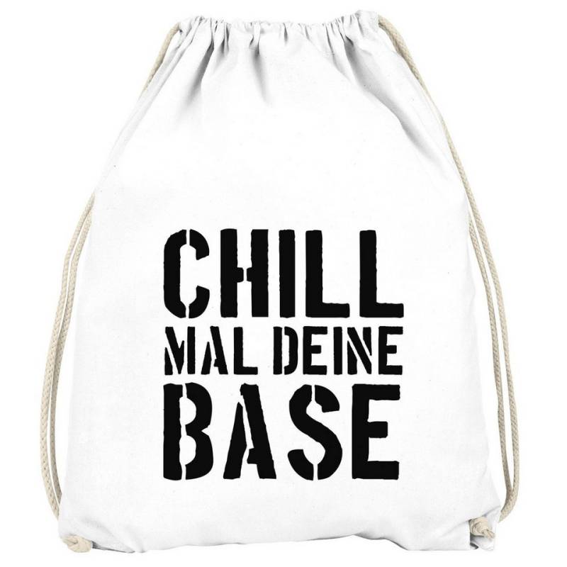 MoonWorks Turnbeutel Chill mal deine Base Turnbeutel Jugend-Spruch Motiv Moonworks® von MoonWorks