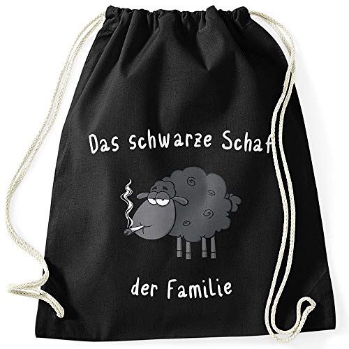 MoonWorks Turnbeutel Das Schwarze Schaf der Familie Smoke schwarz unisize von MoonWorks