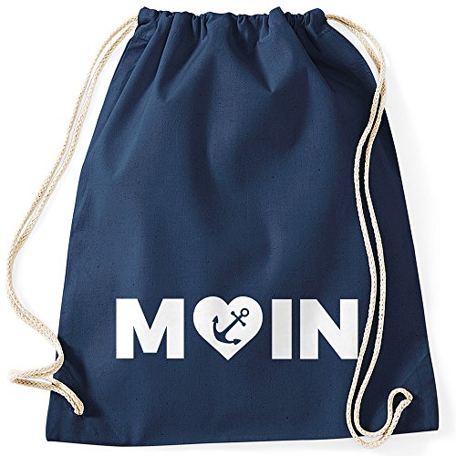 MoonWorks Turnbeutel Moin Herz mit Anker Love navy unisize von MoonWorks