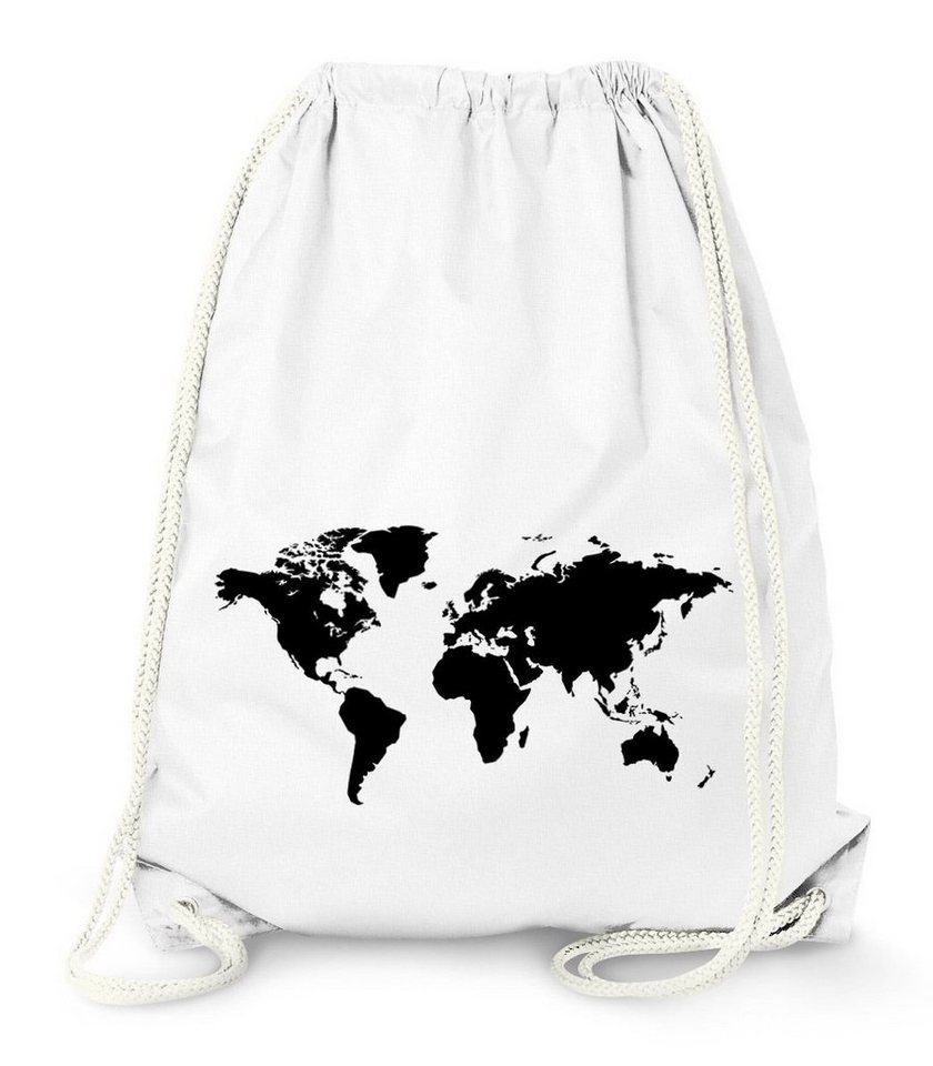 MoonWorks Turnbeutel Turnbeutel, Weltkarte World Map, Beutel Tasche Sportbeutel Gymsac Moonworks® von MoonWorks