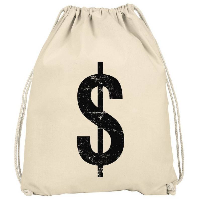 MoonWorks Turnbeutel Turnbeutel Dollar Zeichen Panzerknacker Geldsack Karneval Fasching von MoonWorks