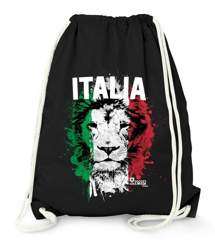 MoonWorks Turnbeutel Turnbeutel EM WM Italien Löwe Flagge Italy Lion Flag Fußball von MoonWorks