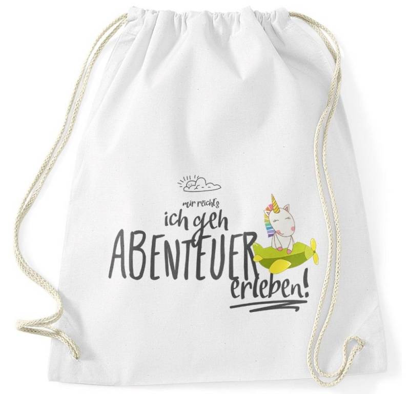 MoonWorks Turnbeutel Turnbeutel Einhorn Mir reichts ich geh Abenteuer erleben Spruch von MoonWorks