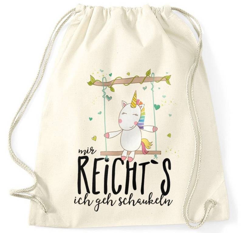 MoonWorks Turnbeutel Turnbeutel Einhorn Unicorn Mir reichts ich geh schaukeln Sprüche von MoonWorks