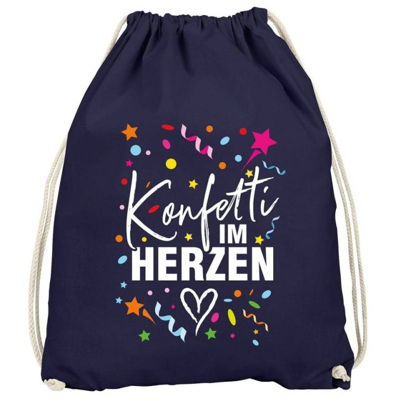 MoonWorks Turnbeutel Turnbeutel Fasching Karneval Konfetti im Herzen Spruch lustig von MoonWorks