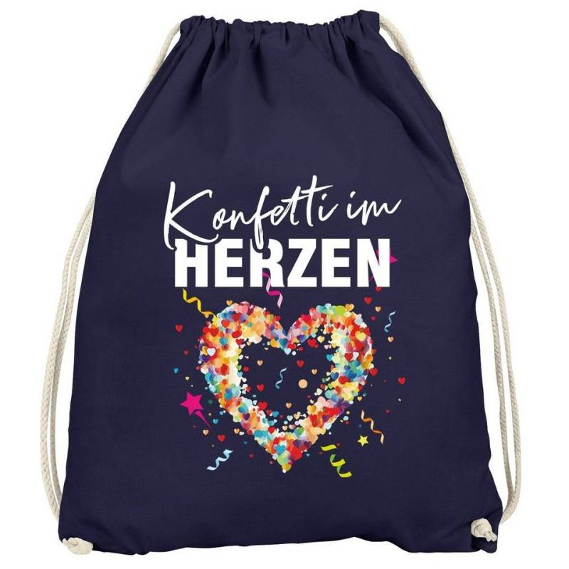 MoonWorks Turnbeutel Turnbeutel Fasching Karneval Konfetti im Herzen Spruch lustig von MoonWorks