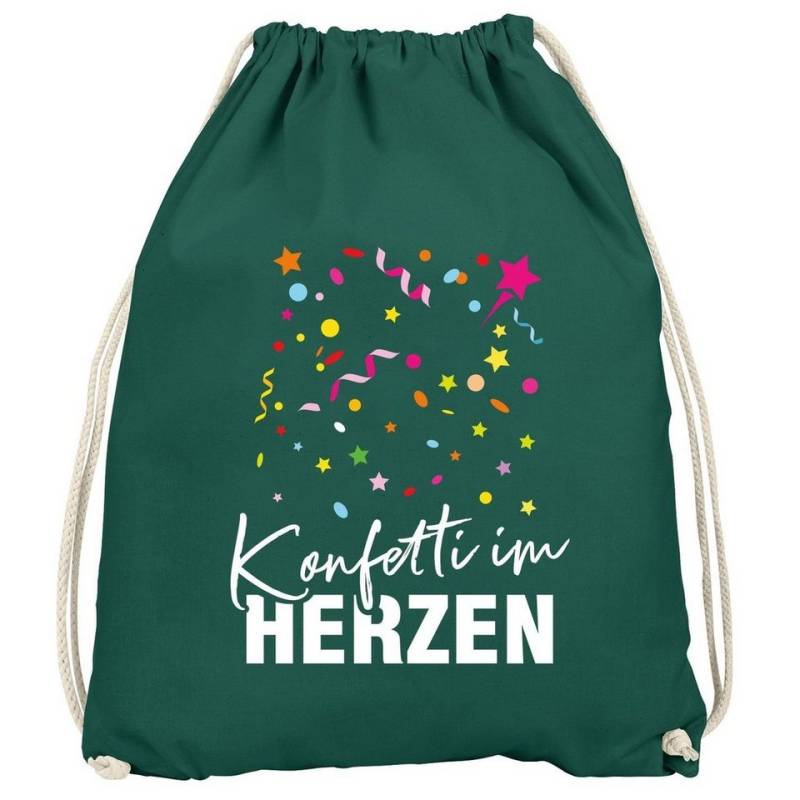 MoonWorks Turnbeutel Turnbeutel Fasching Karneval Konfetti im Herzen Spruch lustig von MoonWorks
