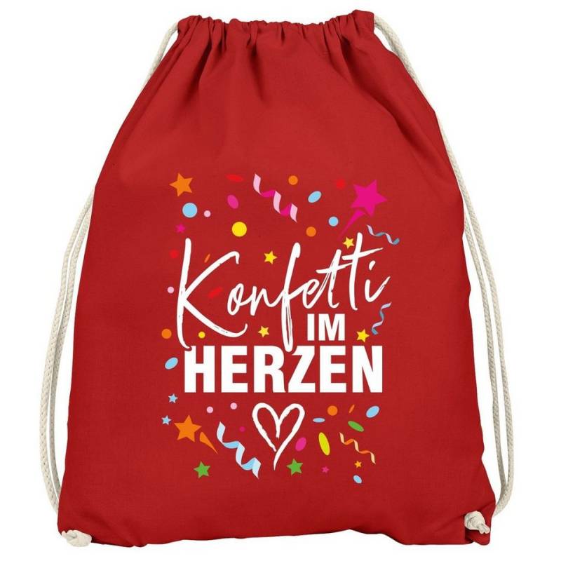 MoonWorks Turnbeutel Turnbeutel Fasching Karneval Konfetti im Herzen Spruch lustig von MoonWorks