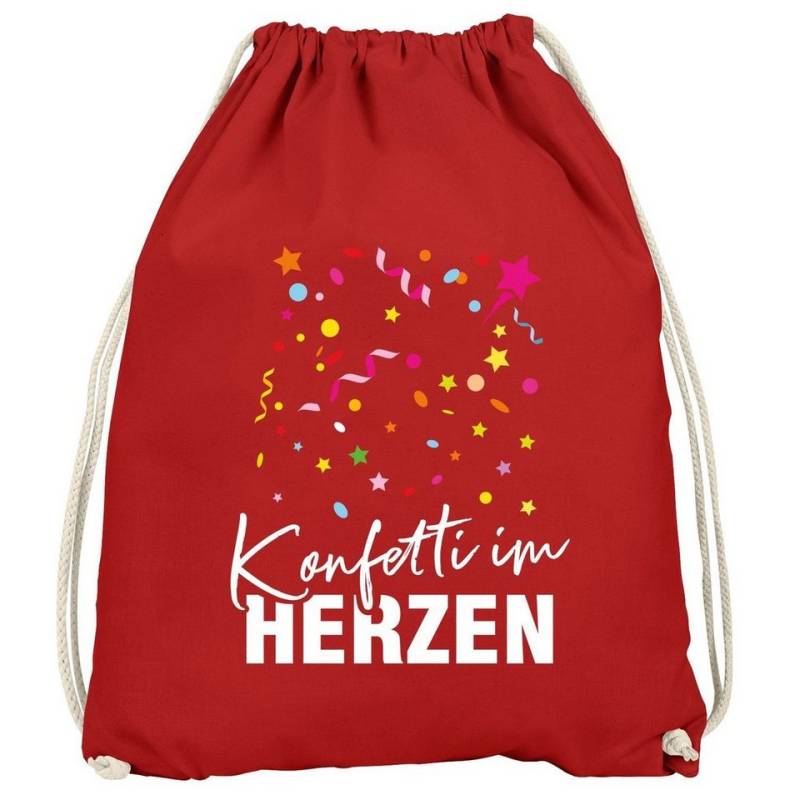 MoonWorks Turnbeutel Turnbeutel Fasching Karneval Konfetti im Herzen Spruch lustig von MoonWorks