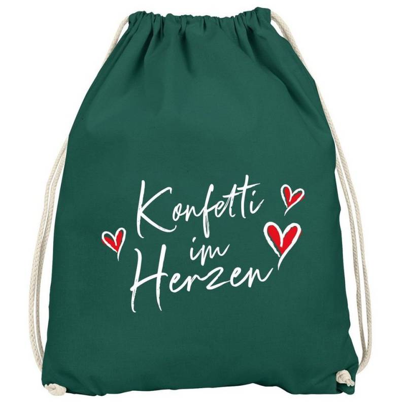 MoonWorks Turnbeutel Turnbeutel Fasching Karneval Spruch lustig #Konfetti im Herzen von MoonWorks