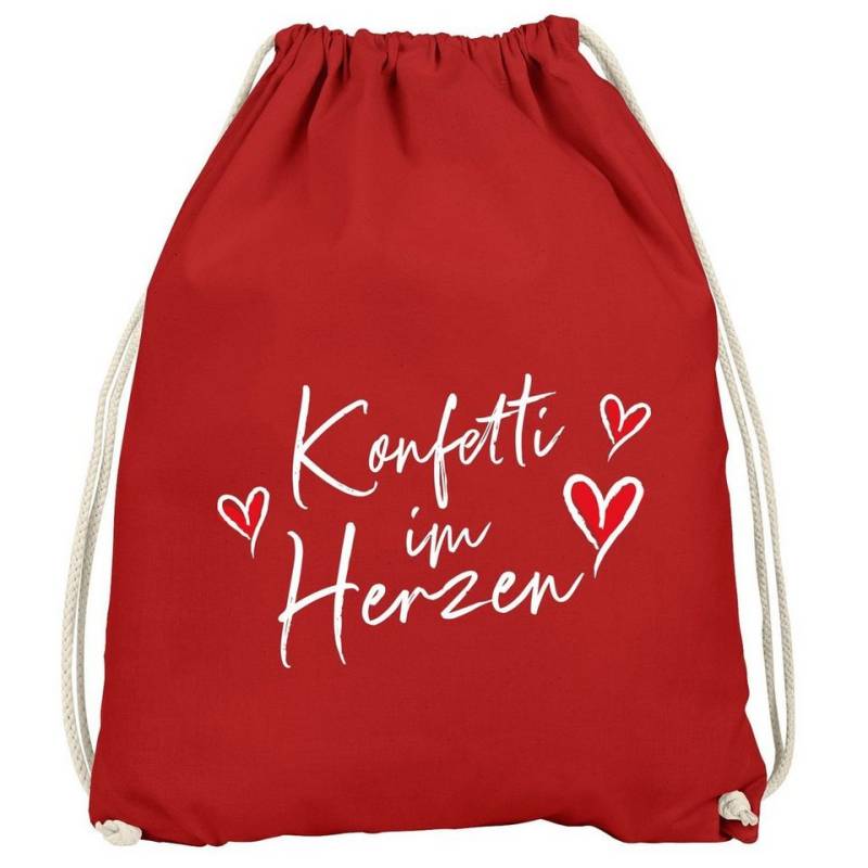 MoonWorks Turnbeutel Turnbeutel Fasching Karneval Spruch lustig #Konfetti im Herzen von MoonWorks