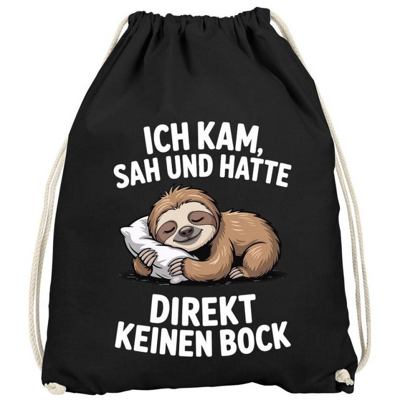 MoonWorks Turnbeutel Turnbeutel Faultier Spruch Ich kam sah und hatte direkt kein Bock von MoonWorks