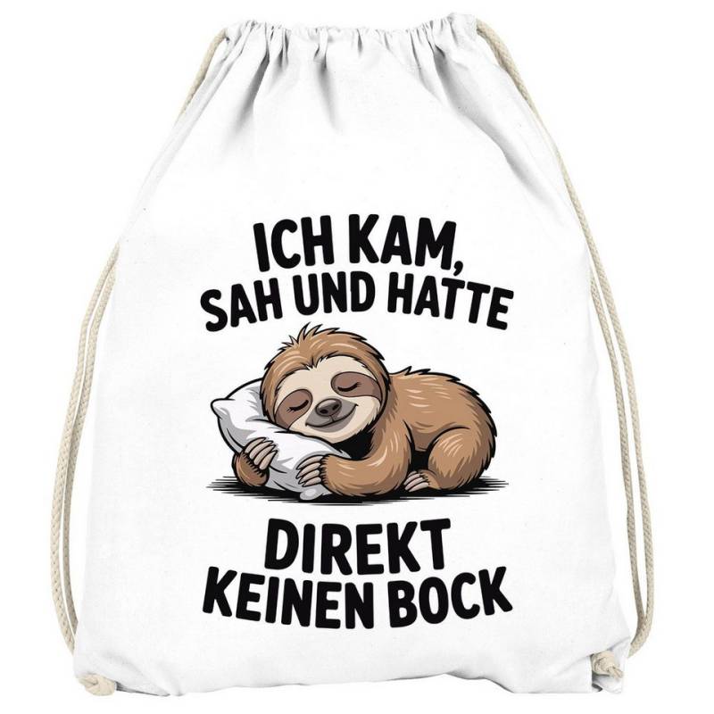 MoonWorks Turnbeutel Turnbeutel Faultier Spruch Ich kam sah und hatte direkt kein Bock von MoonWorks